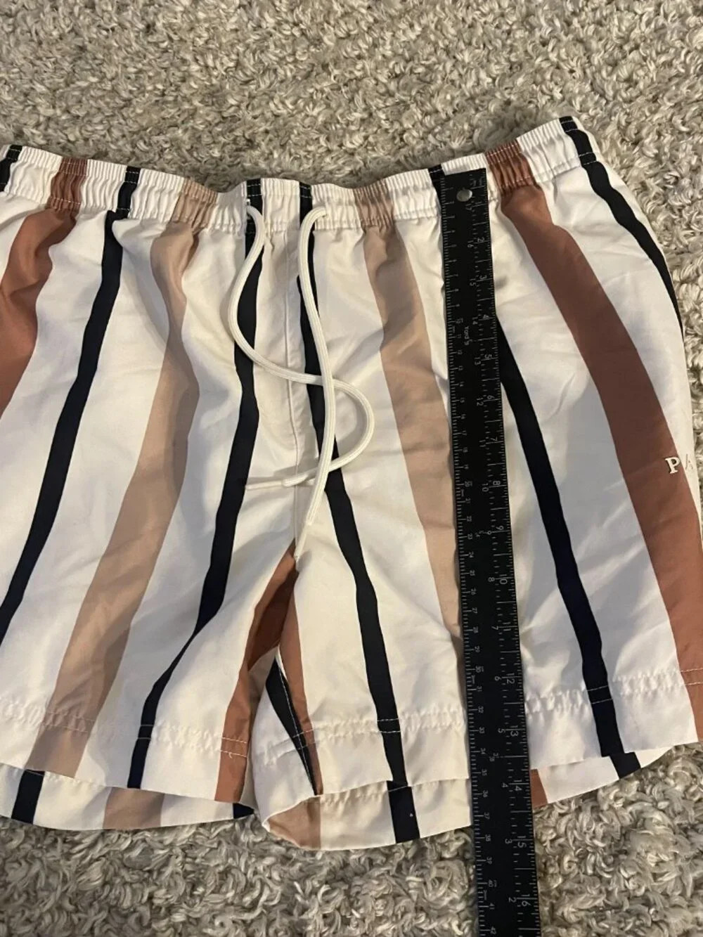 PacSun Kennedy Striped Swim Trunks Mens Medium 4.5